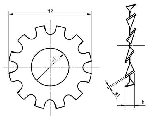 DIN 6797 A External Tooth Lock Washer